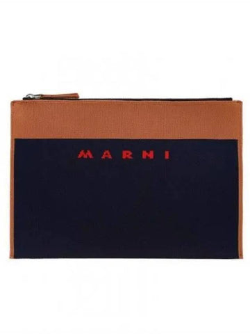 Logo Zipper Pouch Navy PHMQ0007A0 P4602 - MARNI - BALAAN 1