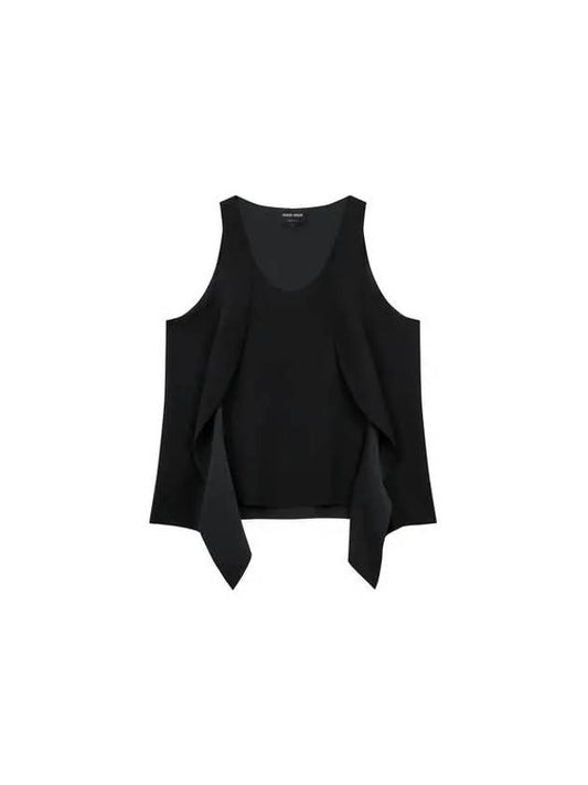 Women s Easy Ruffle Round Neck Top Black - GIORGIO ARMANI - BALAAN 1