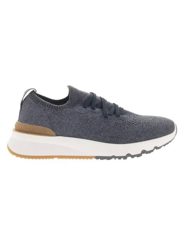 Stretch Knit Low Top Sneakers Blue - BRUNELLO CUCINELLI - BALAAN 1