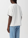 Double Layer Cotton Check Short Sleeve T-Shirt White - BOTTEGA VENETA - BALAAN 5