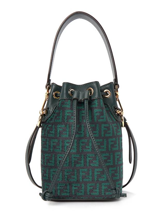 FF motif dark green tapestry fabric mini bag 8BS010AR1BF1C0Y - FENDI - BALAAN 2