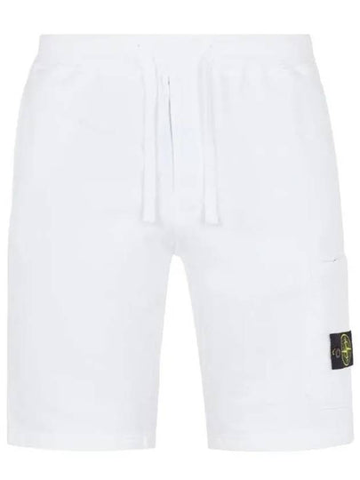 Cotton Fleece Cargo Bermuda Shorts White - STONE ISLAND - BALAAN 2