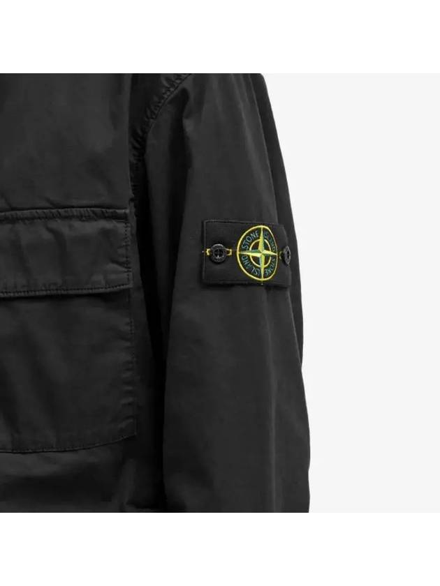 Cotton Twill Stretch Hooded Jacket Black - STONE ISLAND - BALAAN 3