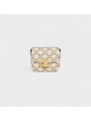 Mini Claude Textile Triomphe Print Calfskin Cross Bag White - CELINE - BALAAN 1