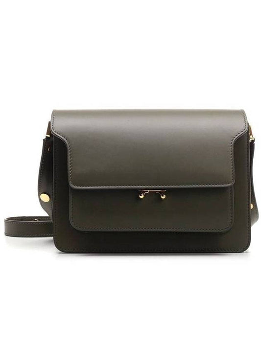 Trunk Smooth Leather Medium Shoulder Bag Green - MARNI - BALAAN 1