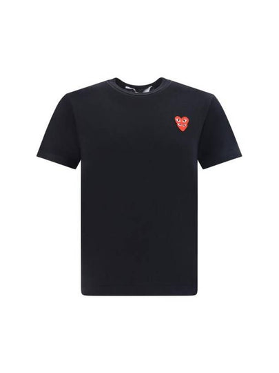 Double Heart Wappen Short Sleeve T-Shirt Black - COMME DES GARCONS - BALAAN 2