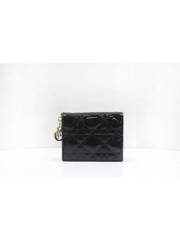 Lady Gardenia Patent Mini Bicycle Wallet Black S0178OVRB M900 - DIOR - BALAAN 1