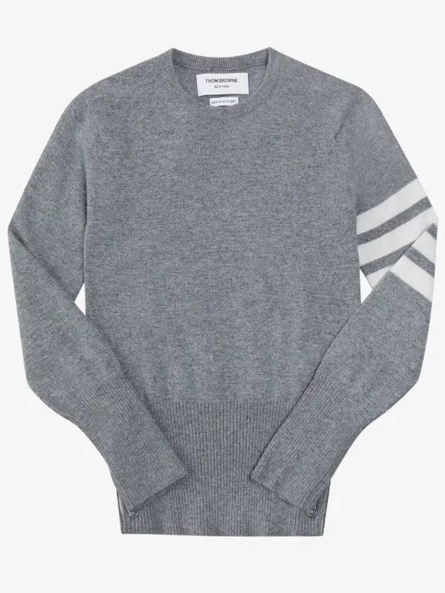 Women's 4 Bar Classic Cashmere Pullover Knit Top Light Grey - THOM BROWNE - BALAAN 3