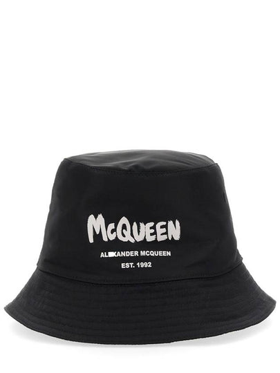 Graffiti Logo Bucket Hat Black - ALEXANDER MCQUEEN - BALAAN 2