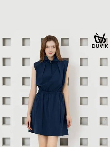 half zip-up pin tuck banding dress DE2WWO841DB - DUVIK - BALAAN 1