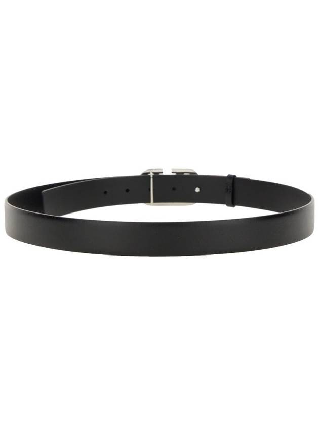 V Logo Signature Leather Belt Black - VALENTINO - BALAAN 5