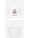 Women's Yenky Glitter Logo Tote Bag White - ISABEL MARANT - BALAAN 5