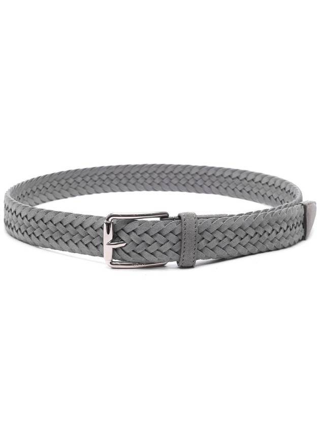 Woven Suede Buckle Leather Belt Grey - TOD'S - BALAAN 5