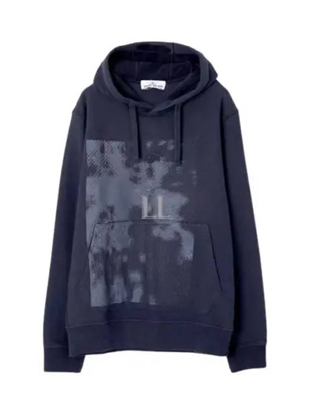 Foam One Print Embroidery Cotton Hoodie Navy - STONE ISLAND - BALAAN 2