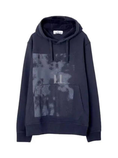 Foam One Print Embroidery Cotton Hoodie Navy - STONE ISLAND - BALAAN 2