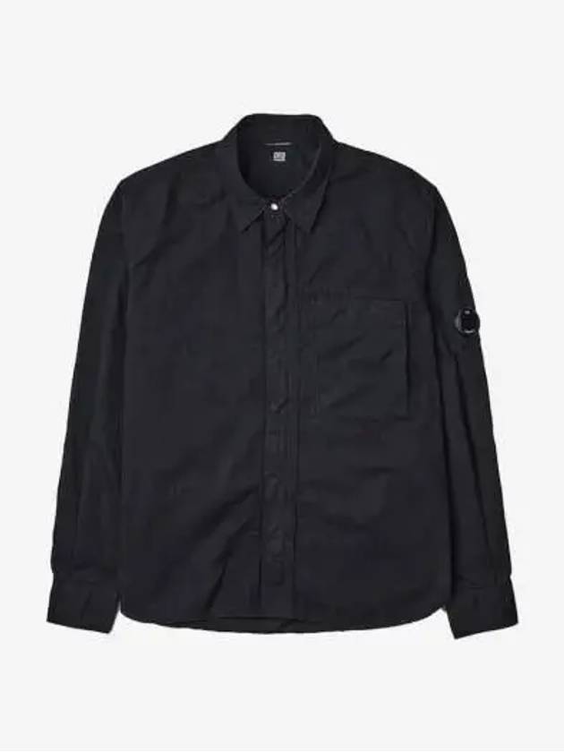 Gabardine Utility Long Sleeve Shirt Black - CP COMPANY - BALAAN 2