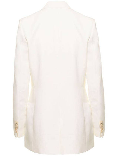 White Double Breasted Blazer In Silk Blend Woman - CASABLANCA - BALAAN 2