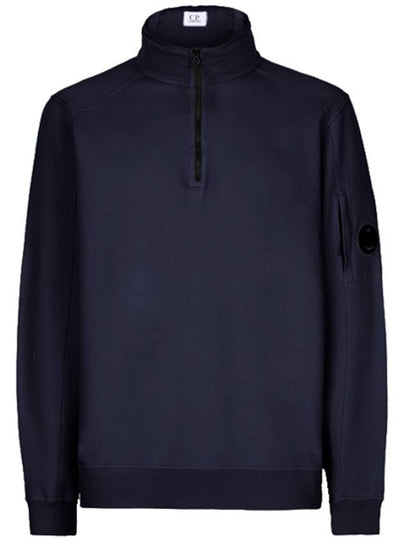 Lens Wappen Fleece Half Zip Up Sweatshirt Navy - CP COMPANY - BALAAN 2