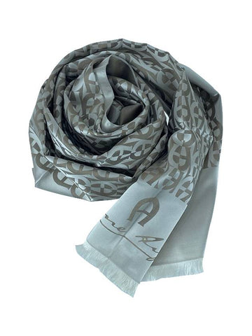 A Pattern 100% Seta Silk Jean Beige Scarf - AIGNER - BALAAN 1