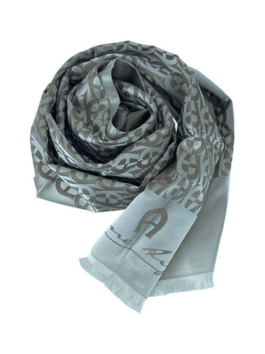 A Pattern 100% Seta Silk Jean Beige Scarf - AIGNER - BALAAN 1