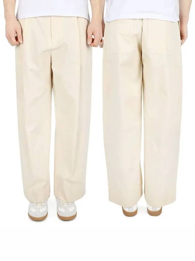 Men's Sorte Crop Pants Cream SORTE SNM 351 PEACHED LINEN - STUDIO NICHOLSON - BALAAN 1