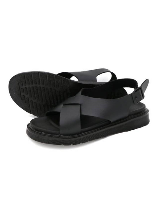 Height 4cm Cross Sandals Black - SUPENER - BALAAN 1