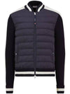 Padded Cotton Zip Up Cardigan Night Blue - MONCLER - BALAAN 2