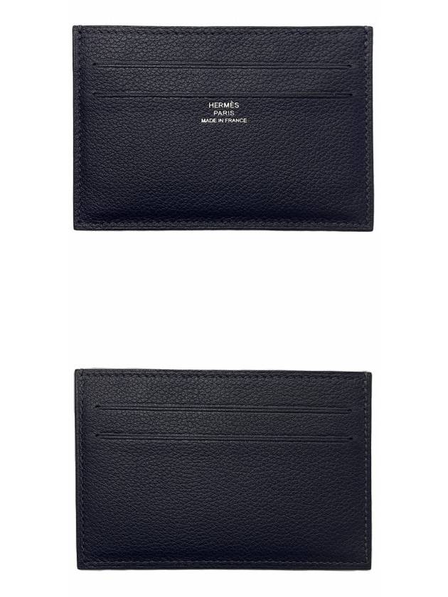 Hermes H084827CKAA Citizen Twill Card Holder Wift Noir Blue Safich Wallet TRM - CELINE - BALAAN 4