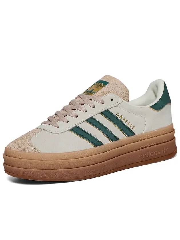 Women's Gazelle Bold Low Top Sneakers Cream White Green - ADIDAS - BALAAN 6