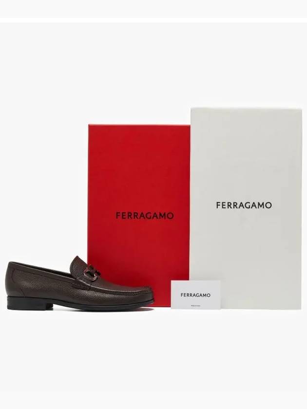 Gancini Suede Moccasin Loafers Dark Brown - SALVATORE FERRAGAMO - BALAAN 4