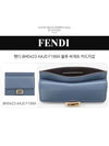 FF Baguette Flap Card Wallet Blue - FENDI - BALAAN 4