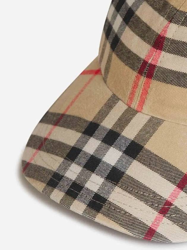 Check Cotton Ball Cap Beige - BURBERRY - BALAAN 5