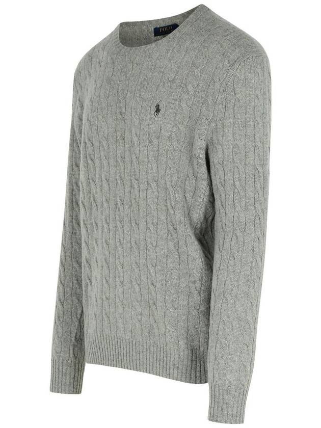 Embroid Logo Cable Knit Top Grey - POLO RALPH LAUREN - BALAAN 3