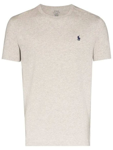 Men's Red Pony Embroidery Short Sleeve T-Shirt Grey - POLO RALPH LAUREN - BALAAN.