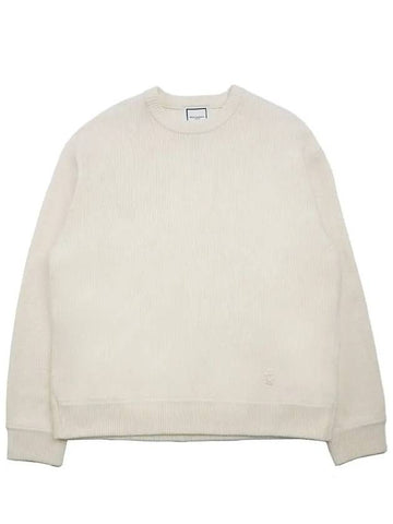 Men's Wool Crew Neck Sweatshirt Knit Ivory W233KN05506I - WOOYOUNGMI - BALAAN 1