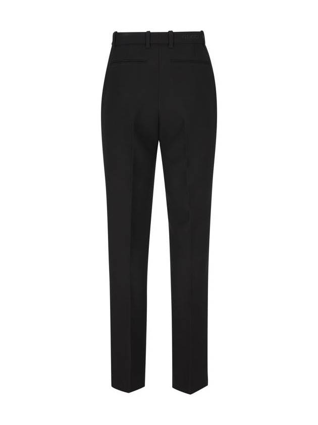 Light wool crepe straight pants black - GUCCI - BALAAN 3