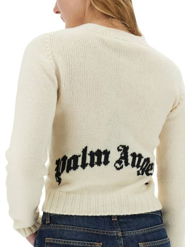 23 FW Logo Embroidery Sweater PWHE051C99KNI0010310 - PALM ANGELS - BALAAN 5