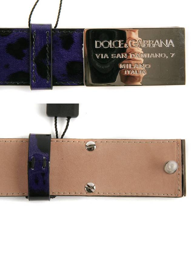 Enamel Buckle Glossy Leather Belt Purple - DOLCE&GABBANA - BALAAN 7