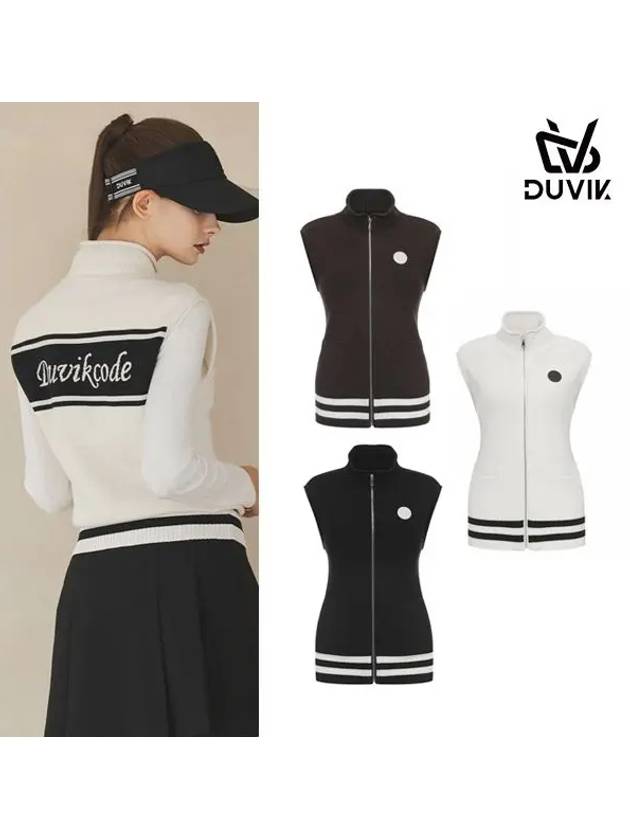 Women s open zip up back logo point vest DE3WSV273WH - DUVIK - BALAAN 2