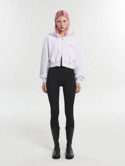 Cat Crop Zip-Up Hoodie Light Grey - ITZAVIBE - BALAAN 2