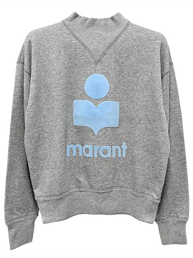 Moby Logo Print Sweatshirt Grey Ice Blue - ISABEL MARANT ETOILE - BALAAN 2