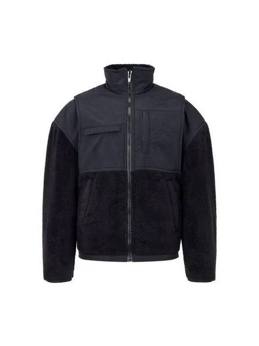 UNISEX Nylon Combo Fleece Jacket Black 271264 - ALEXANDER WANG - BALAAN 1