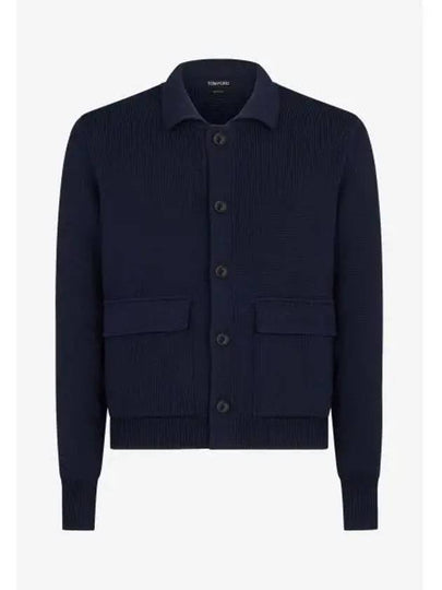 Wool Silk Cardigan Navy - TOM FORD - BALAAN 2