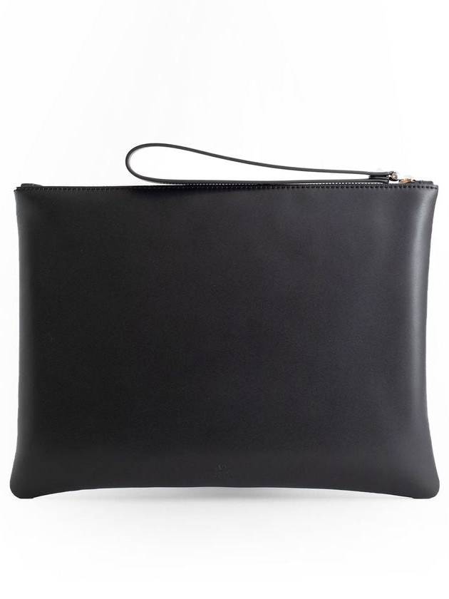 Logo Print Zipper Clutch Bag Black - VALENTINO - BALAAN 4