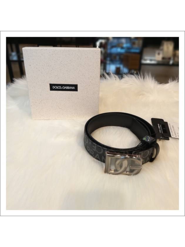 All Over Logo Leather Belt Grey - DOLCE&GABBANA - BALAAN 2