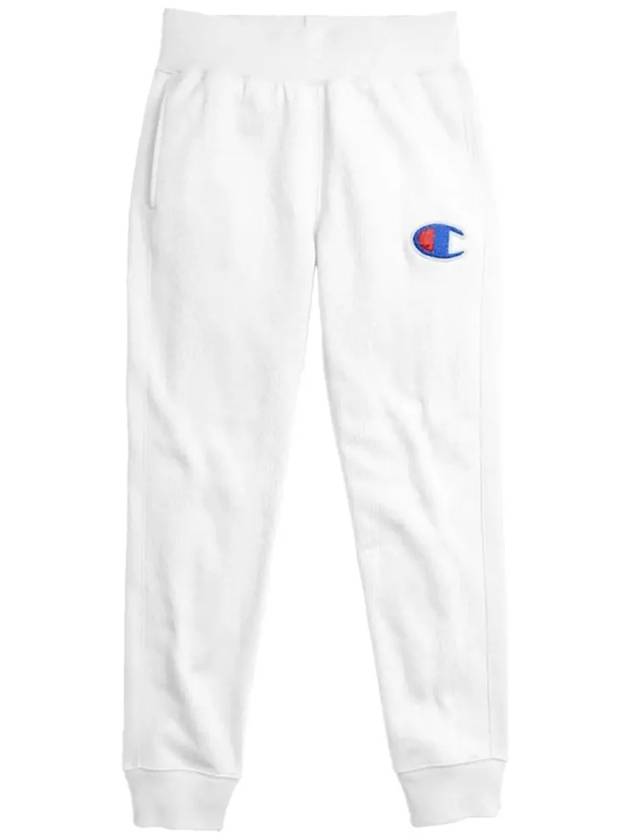 Reverse Weave Direct Flock Script Track Pants White - CHAMPION - BALAAN 4