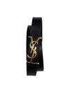 Monogram Double Wrap Bracelet Black - SAINT LAURENT - BALAAN 2