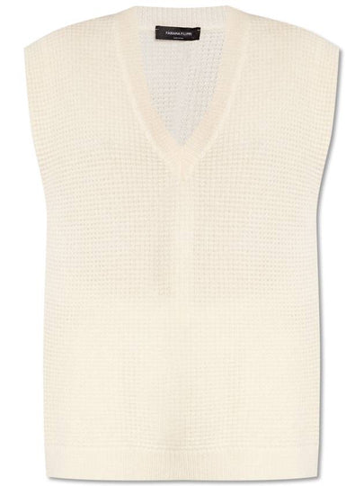 Woman cream V-neck vest vest MAD264F051 D649 0000 0142 - FABIANA FILIPPI - BALAAN 2