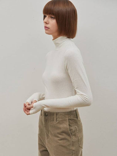 Warmer Angora High Neck Top Ivory - RYUL+WAI: - BALAAN 1