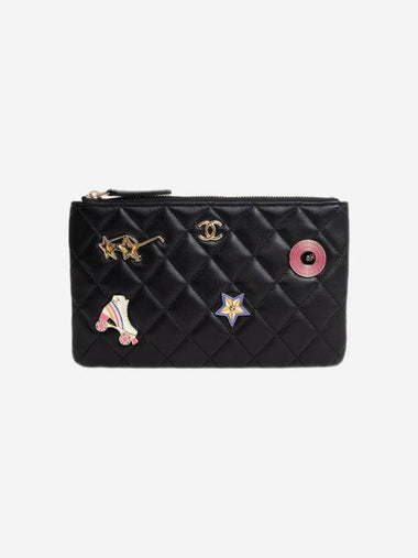 Matelasse Flat Leather Clutch Bag Black - CHANEL - BALAAN 1